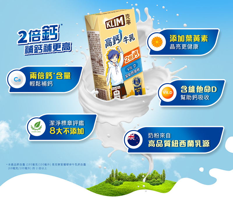 2倍鈣補鈣補更高，添加葉黃素及維他命