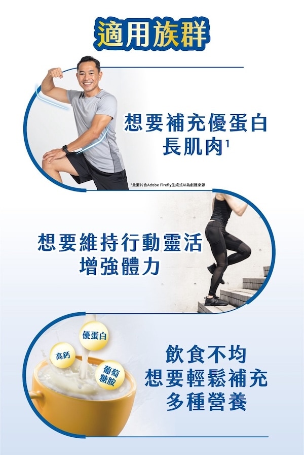 克寧優蛋白高鈣營養配方誰適合飲用? 喝牛奶好處有哪些? 肌肉流失、想要補充蛋白質、優蛋白長肌肉 想要維持行動靈活增強體力 飲食不均想要輕鬆補充多種營養