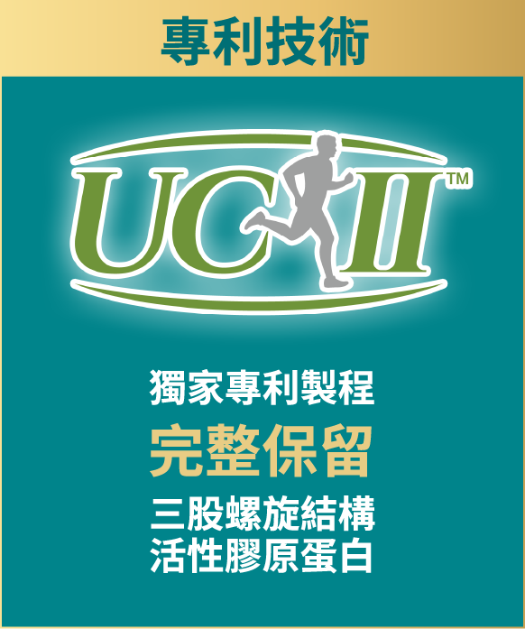 專利技術 UC-II 獨家專利製程 完整保留三股螺旋結構活性膠原蛋白